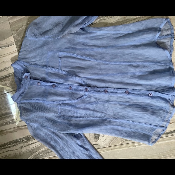 A/X Armani Exchange Tops - Armani Exchange Silk Blouse Blue